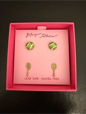 Betsey Johnson Tennis Earrings-2 Pairs.  NWT